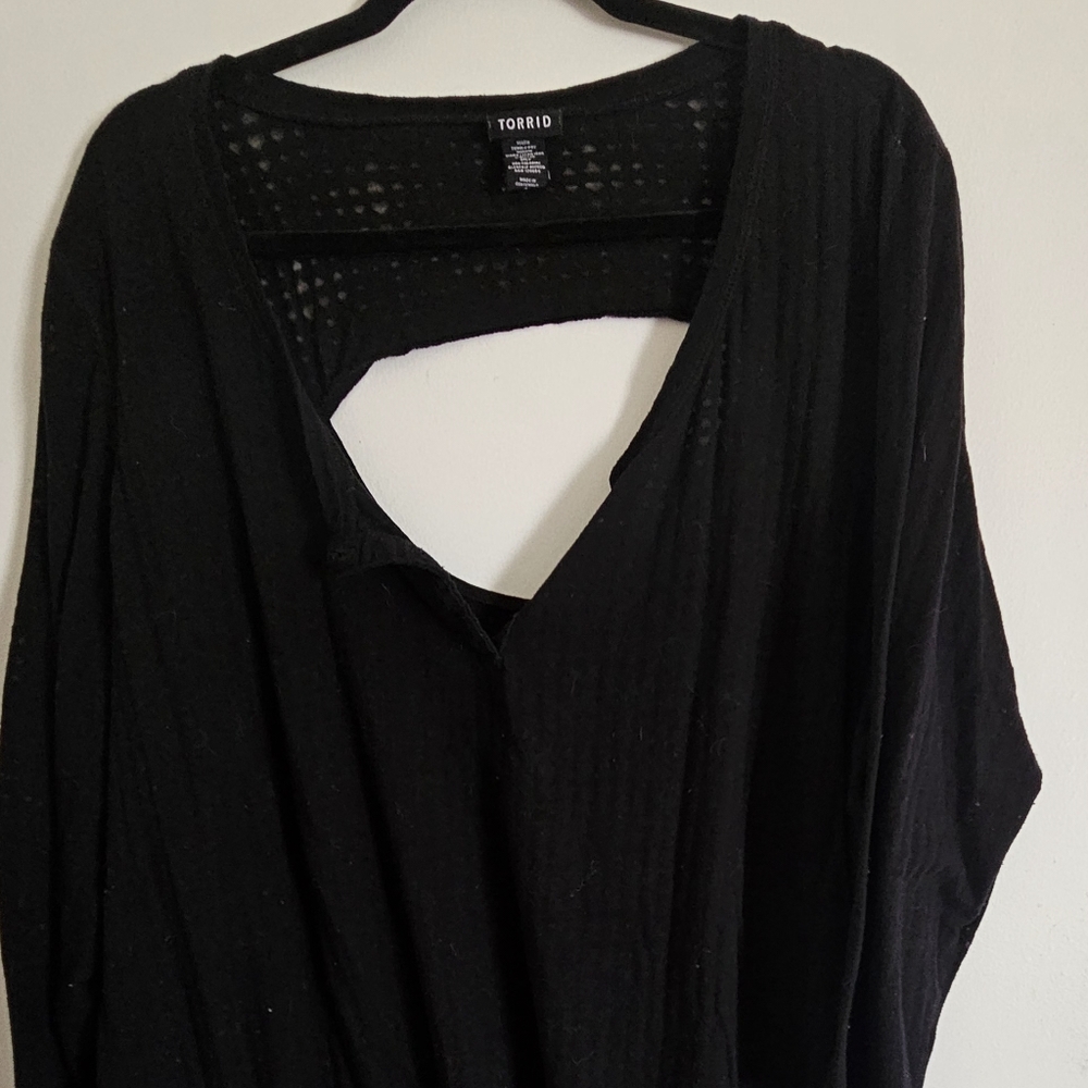 Torrid Henley Black Top
